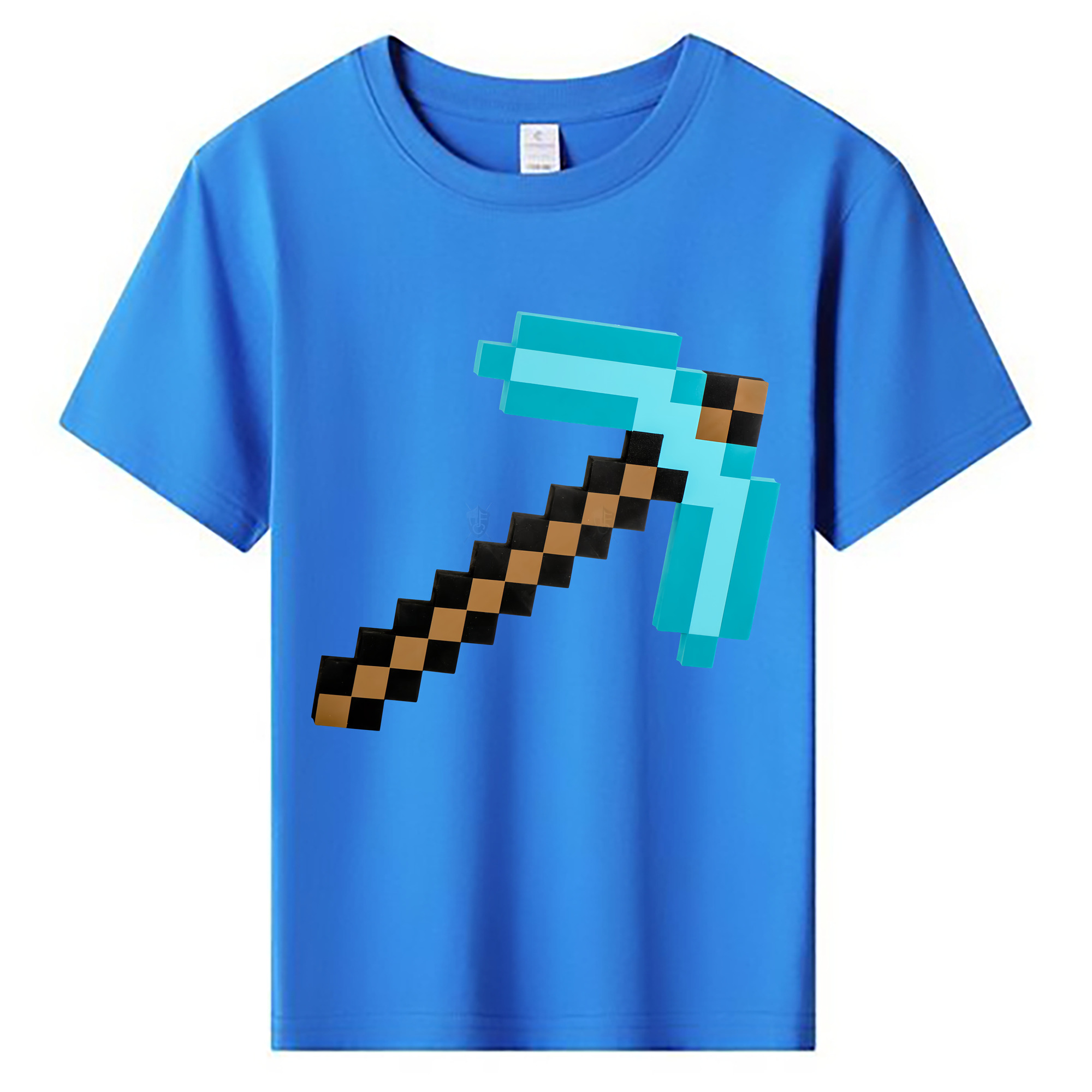（画像用） マインクラフト ブロックの世界 Minecraft MC Block world 綿100％キッズTシャツ（フロントプリント）